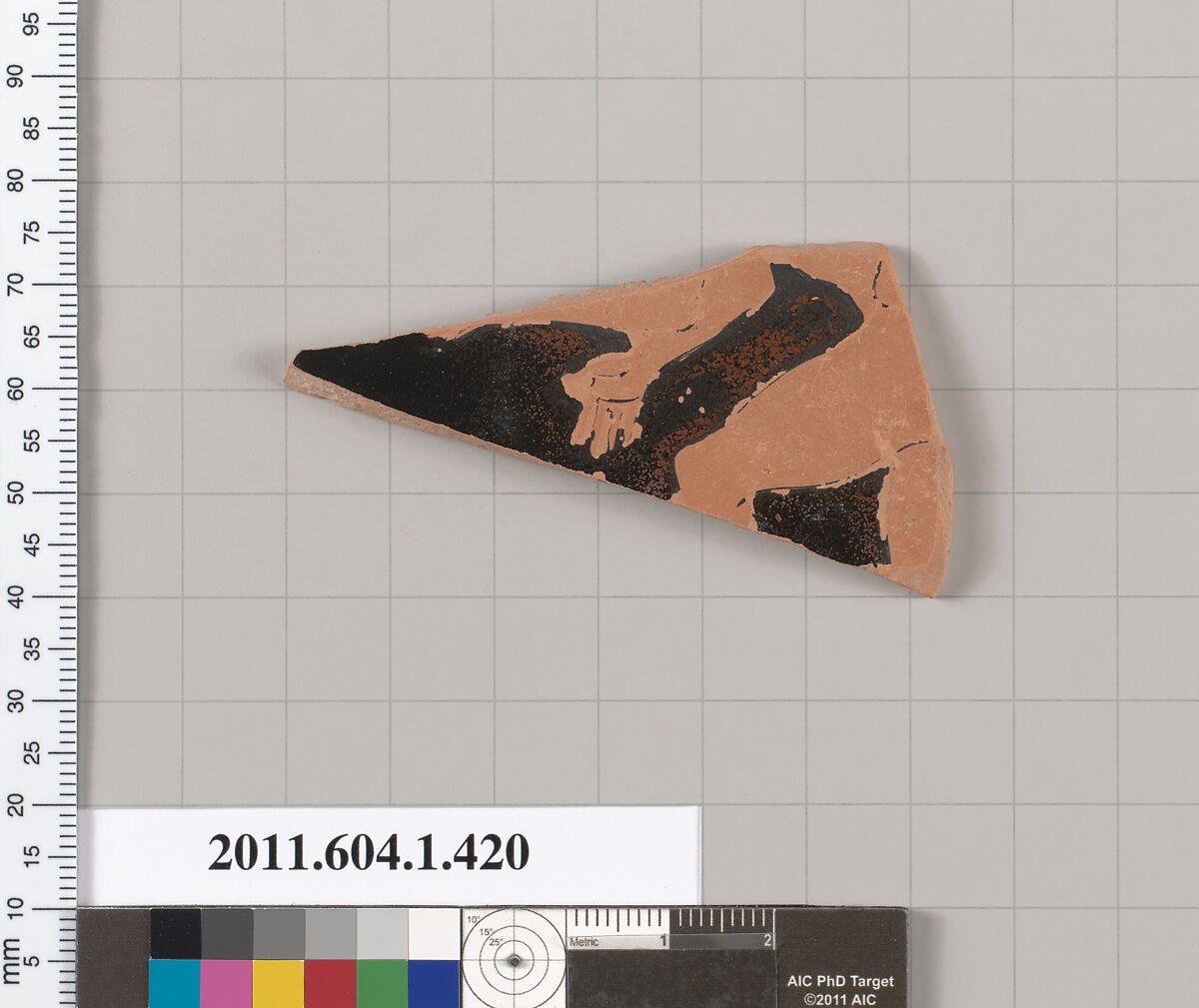 Terracotta fragment of a kylix (drinking cup), Terracotta, Greek, Attic