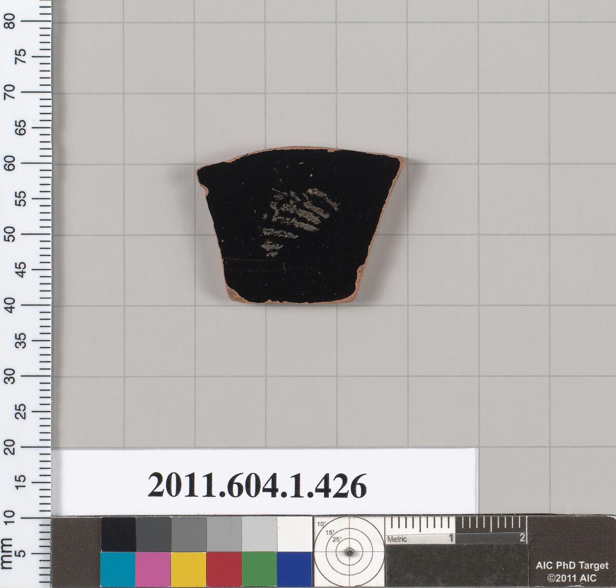 Terracotta fragment of a kylix (drinking cup), Terracotta, Greek, Attic
