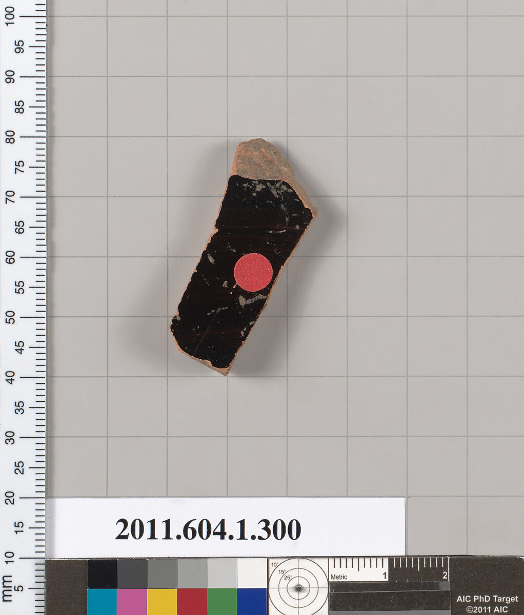 Terracotta fragment of a kylix (drinking cup), Terracotta, Greek, Attic