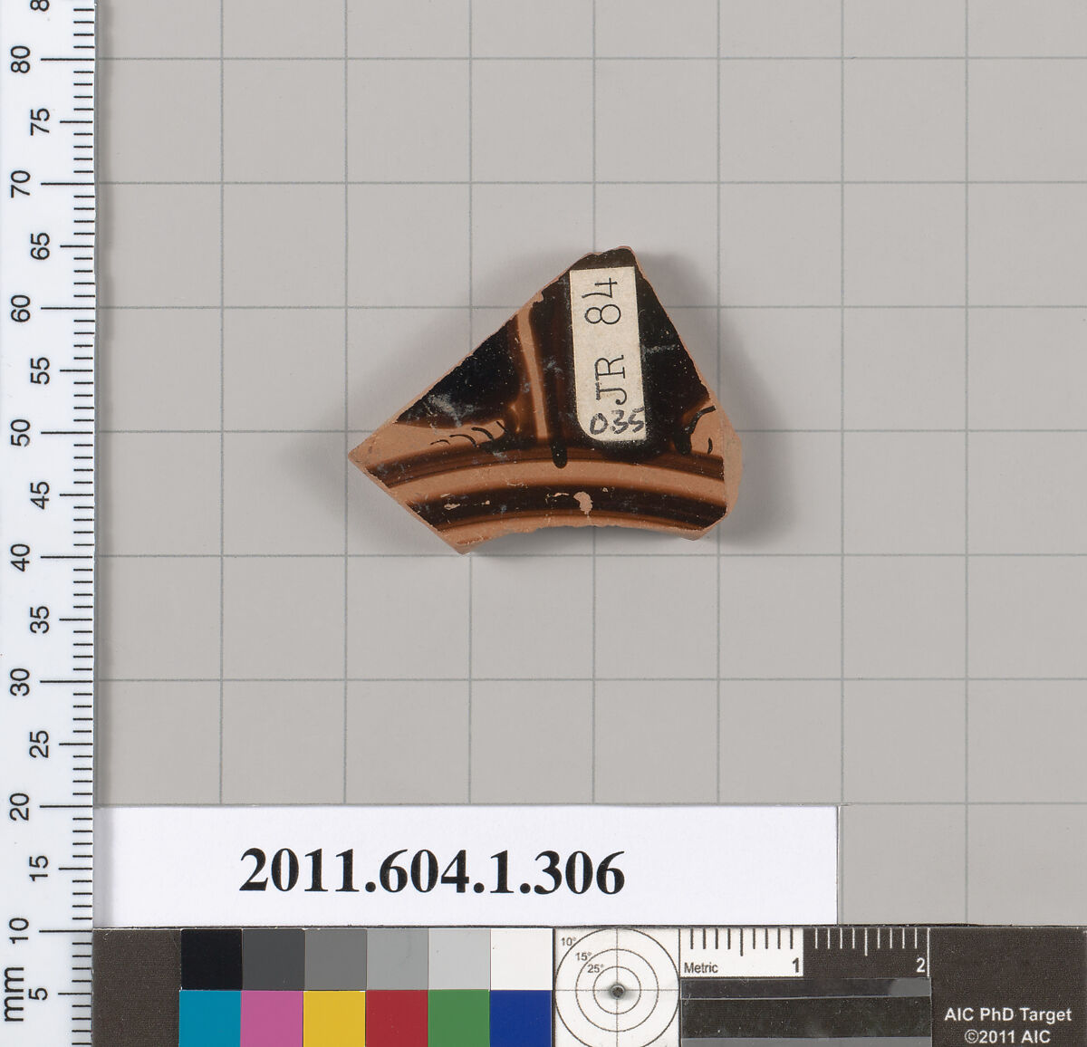 Terracotta fragment of a kylix (drinking cup), Terracotta, Greek, Attic