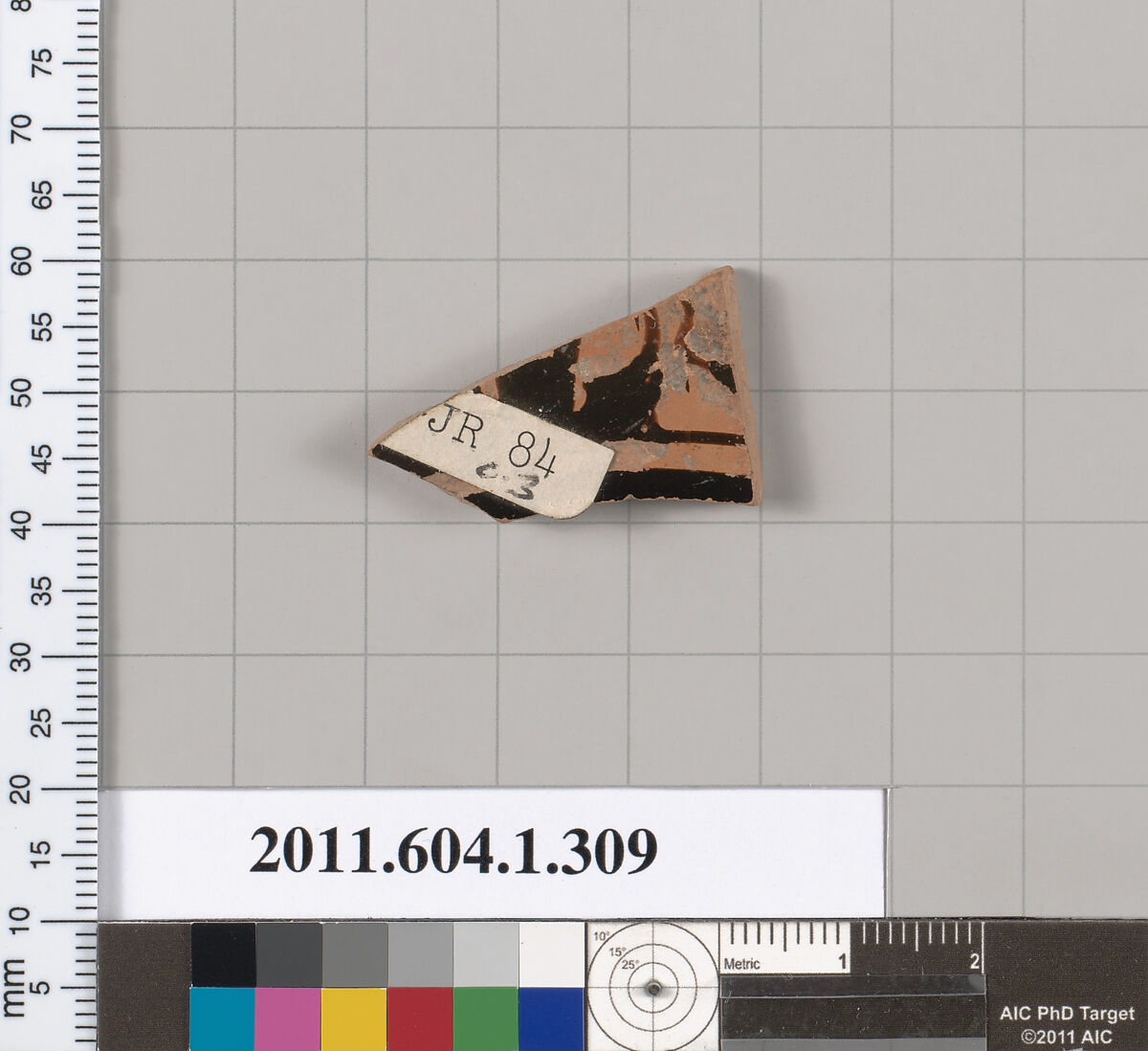 Terracotta fragment of a kylix (drinking cup), Terracotta, Greek, Attic