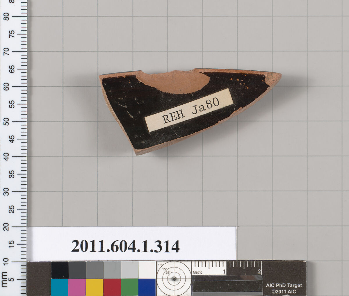 Terracotta rim fragment of a kylix (drinking cup), Terracotta, Greek, Attic