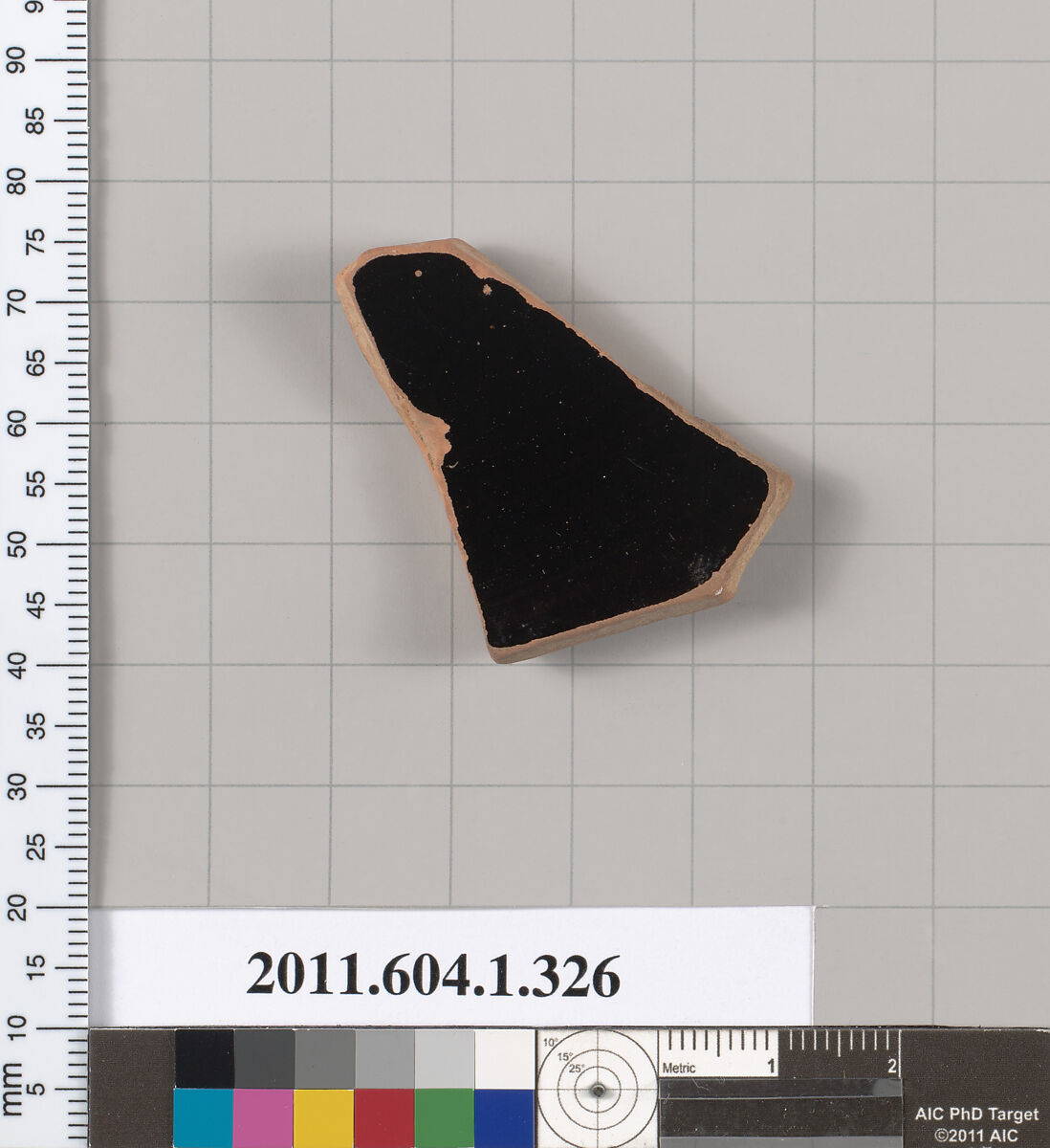 Terracotta fragment of a kylix (drinking cup), Terracotta, Greek, Attic