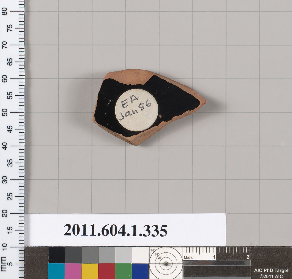 Terracotta fragment of a kylix (drinking cup), Terracotta, Greek, Attic