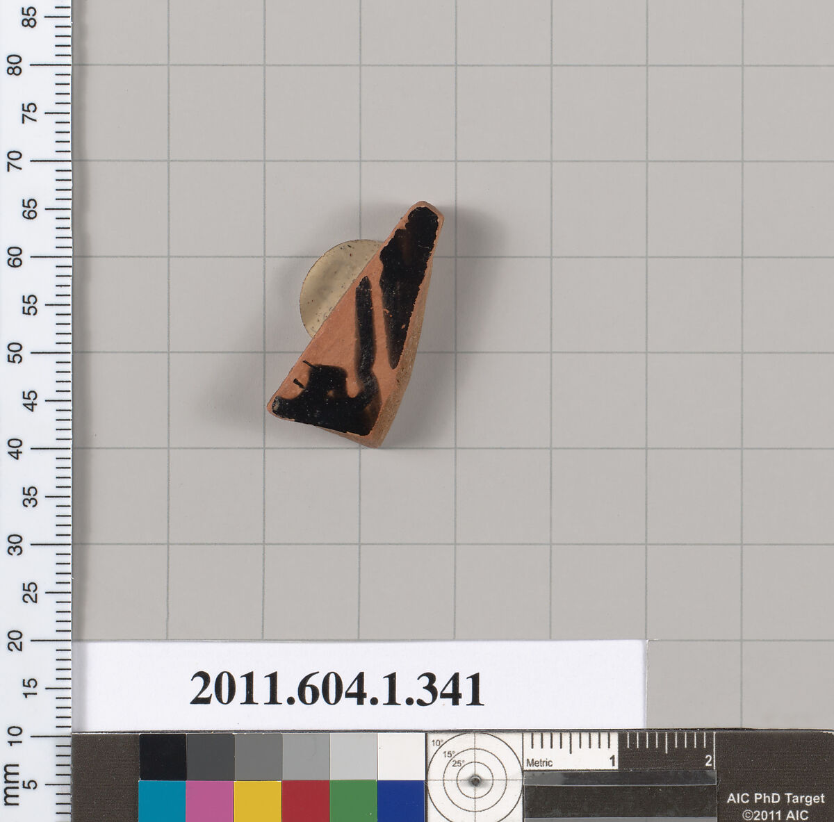 Terracotta fragment of a kylix (drinking cup), Terracotta, Greek, Attic