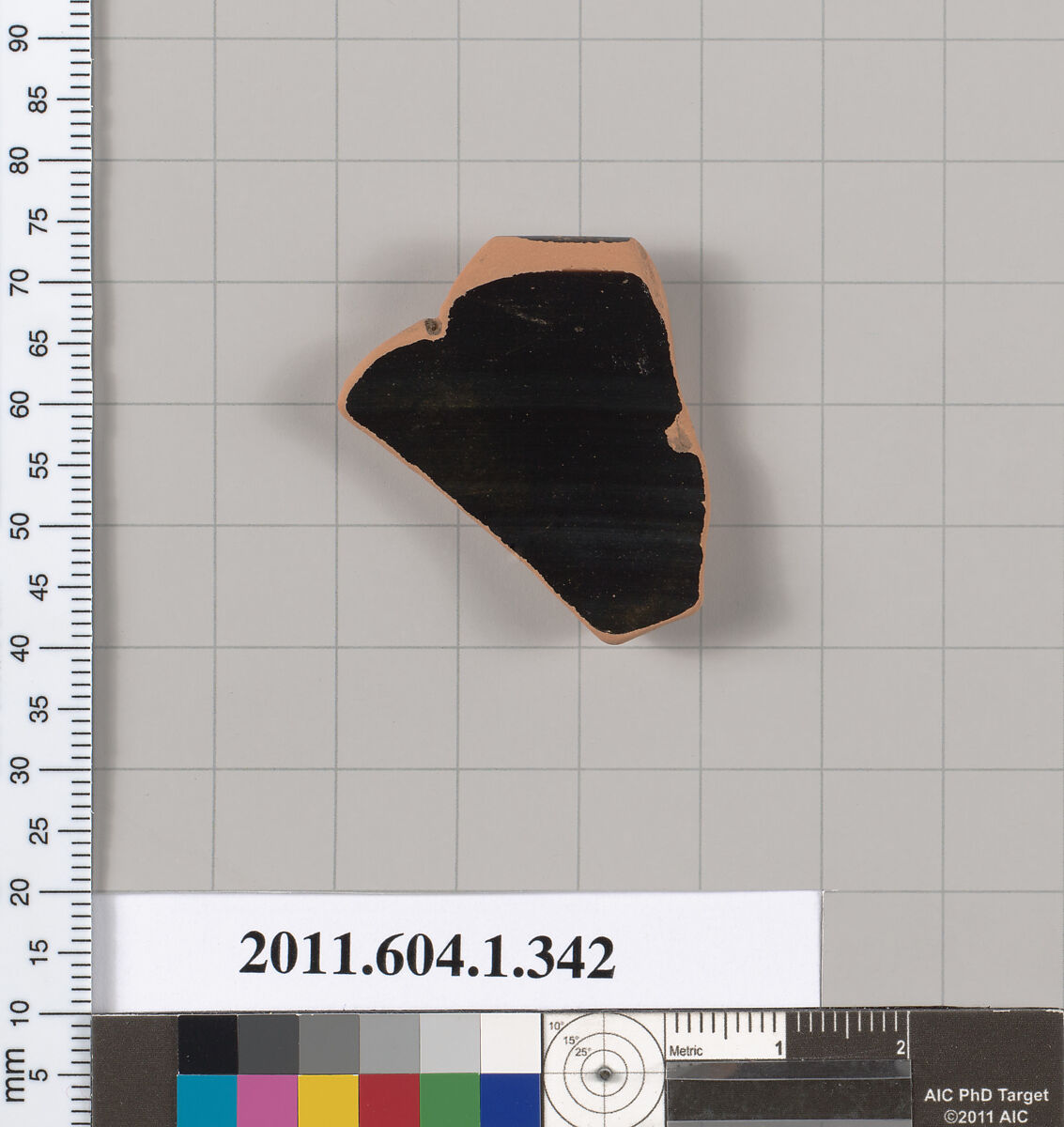 Terracotta rim fragment of a kylix (drinking cup), Terracotta, Greek, Attic
