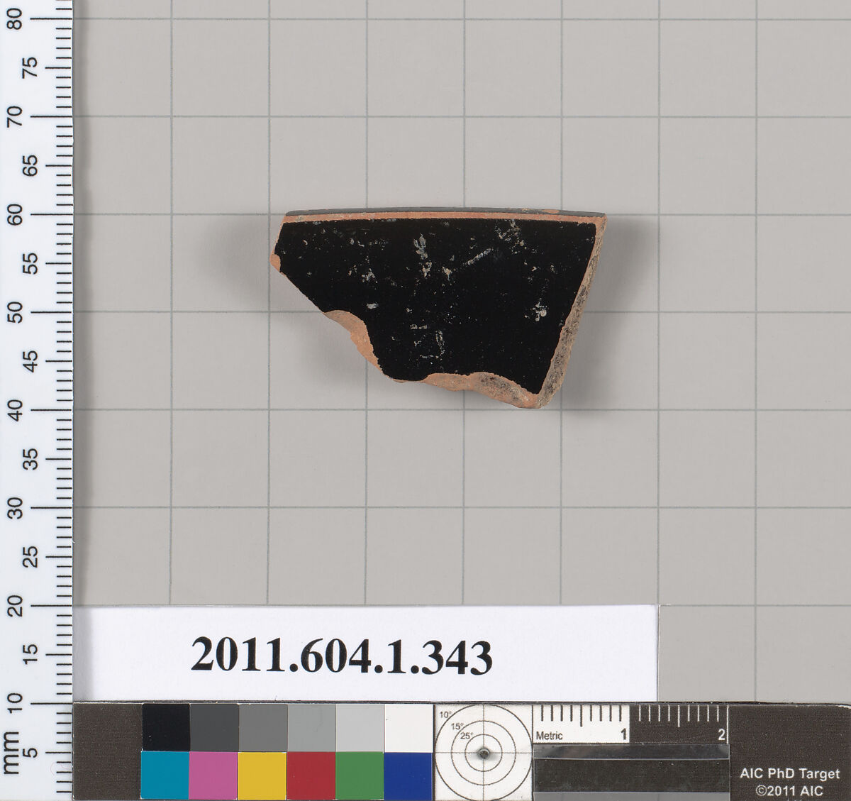 Terracotta rim fragment of a kylix (drinking cup), Terracotta, Greek, Attic