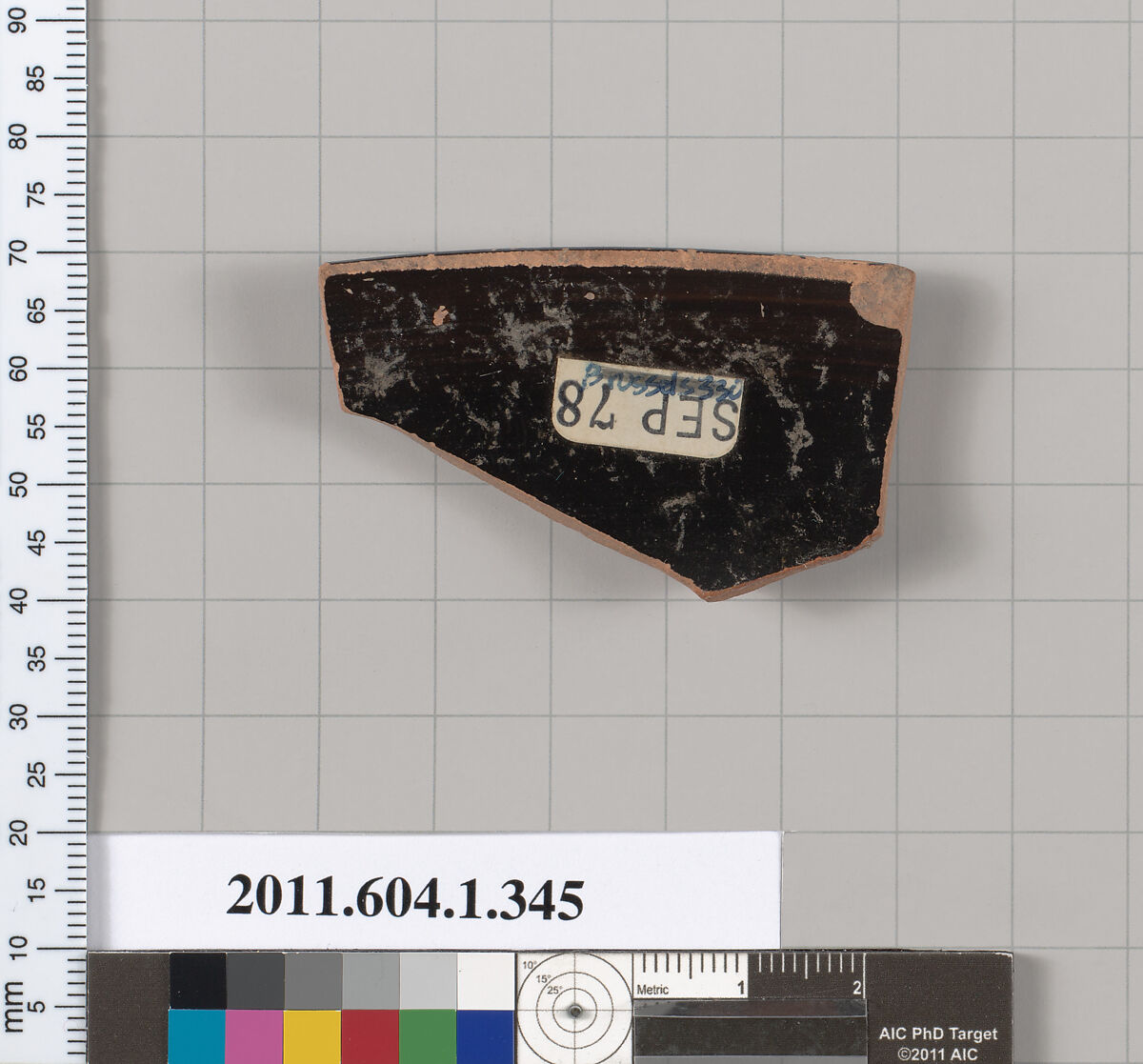 Terracotta rim fragment of a kylix (drinking cup), Terracotta, Greek, Attic