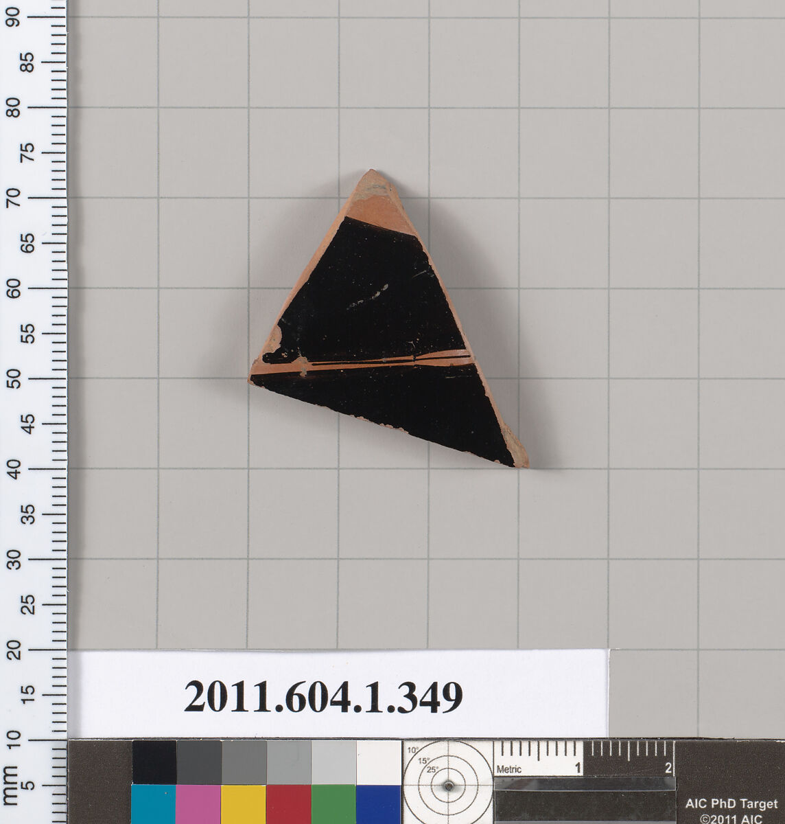 Terracotta fragment of a kylix (drinking cup), Terracotta, Greek, Attic
