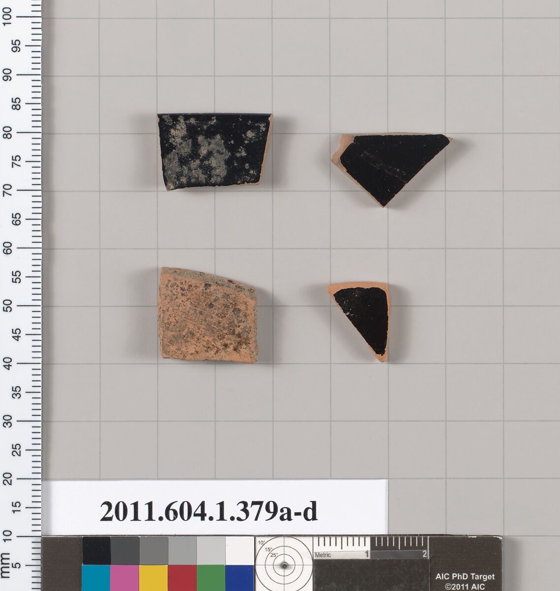 Terracotta fragments of a kylikes (drinking cups), Terracotta, Greek, Attic