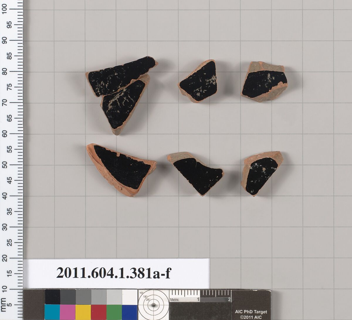 Terracotta fragments of a kylix (drinking cup), Terracotta, Greek, Attic