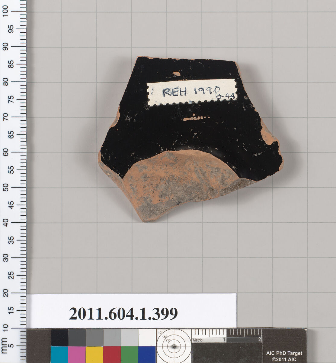 Terracotta fragment of a kylix (drinking cup), Terracotta, Greek, Attic