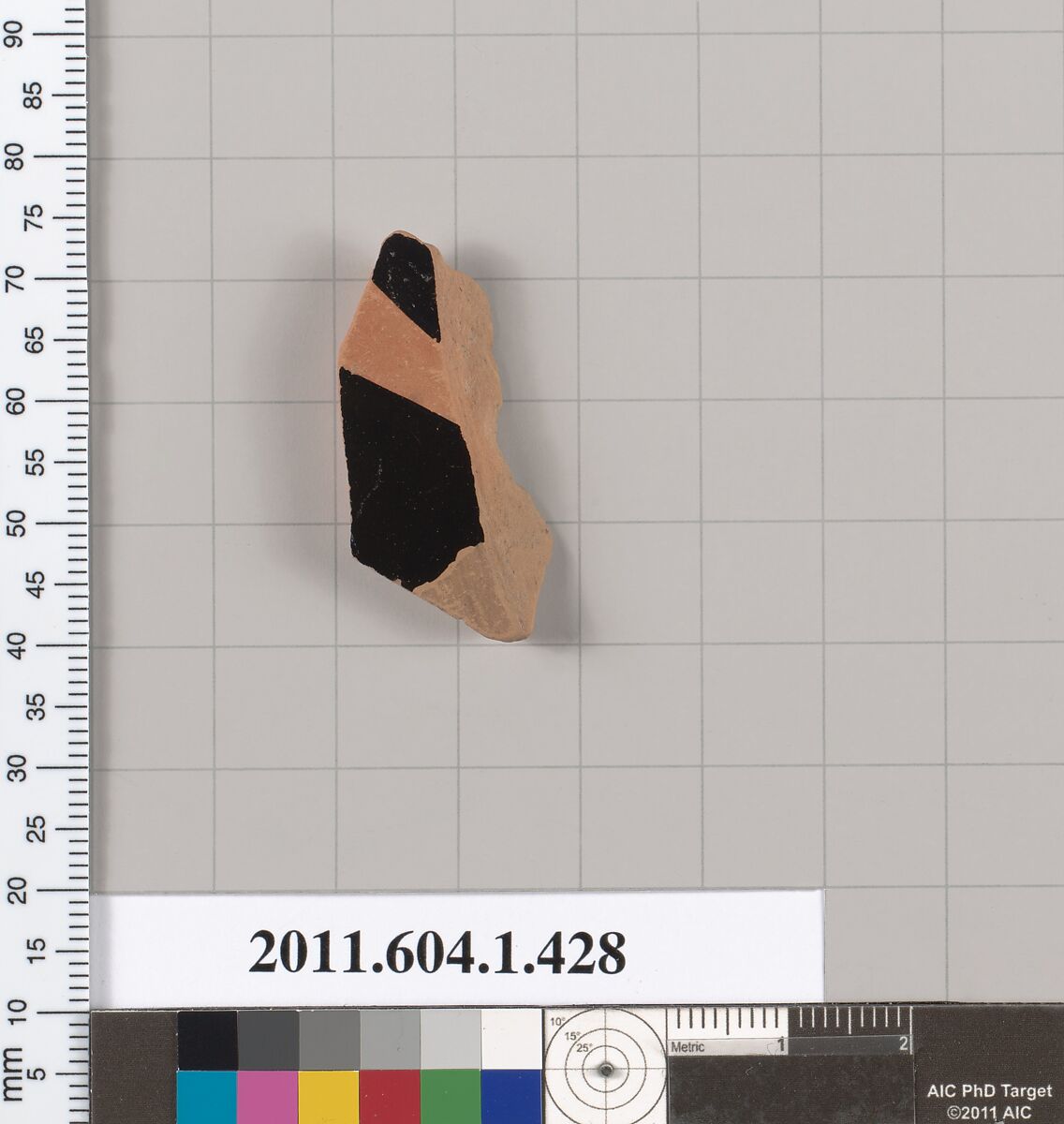 Terracotta fragment of a kylix (drinking cup), Terracotta, Greek, Attic