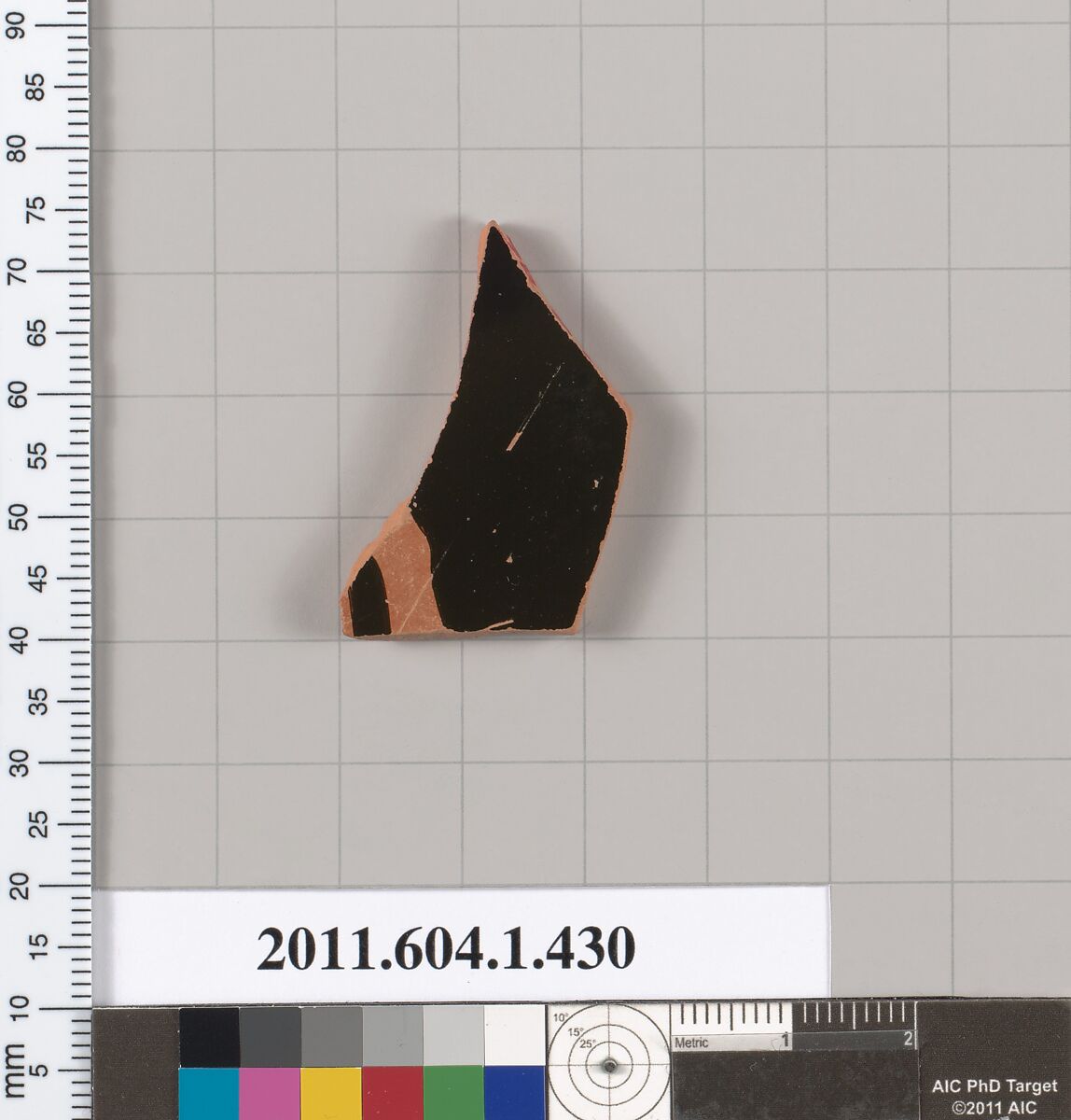 Terracotta fragment of a kylix (drinking cup), Terracotta, Greek, Attic