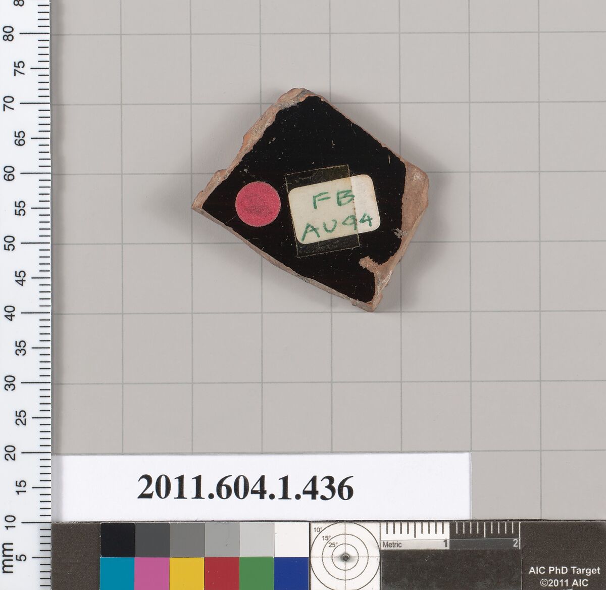 Terracotta fragment of a kylix (drinking cup), Terracotta, Greek, Attic
