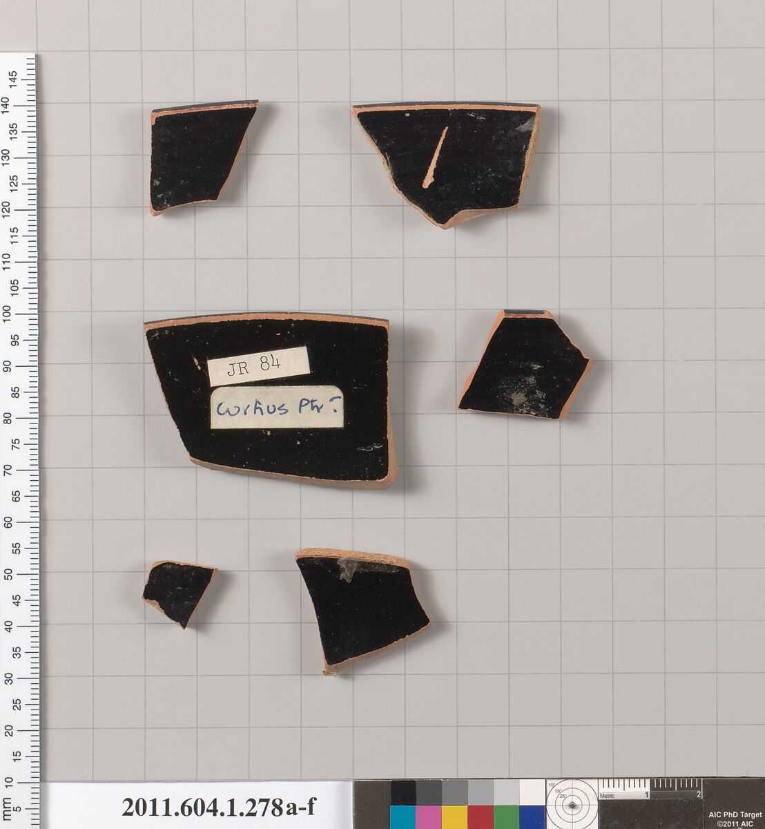 Terracotta fragment of a kylix (drinking cup), Attributed to Curtius Painter [DvB], Terracotta, Greek, Attic