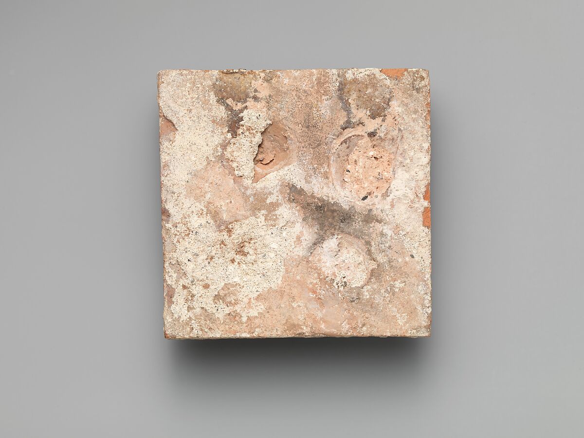 Tile with Foliate Motif, Glazed earthenware, British