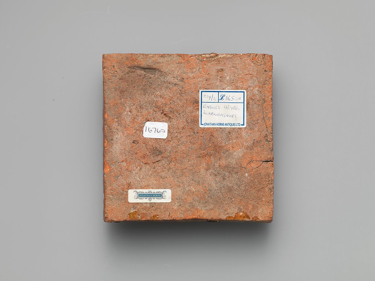 Tile with a King Holding Flowers, Glazed earthenware, British