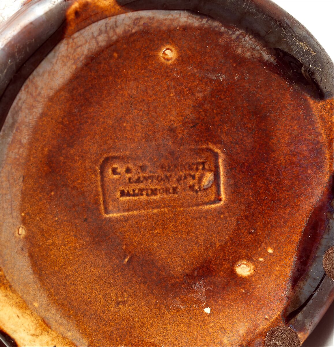 "Gypsy" pitcher, E. &amp; W. Bennett Pottery (American, Baltimore, Maryland 1847–1857), Slip-cast; yellow earthenware, American