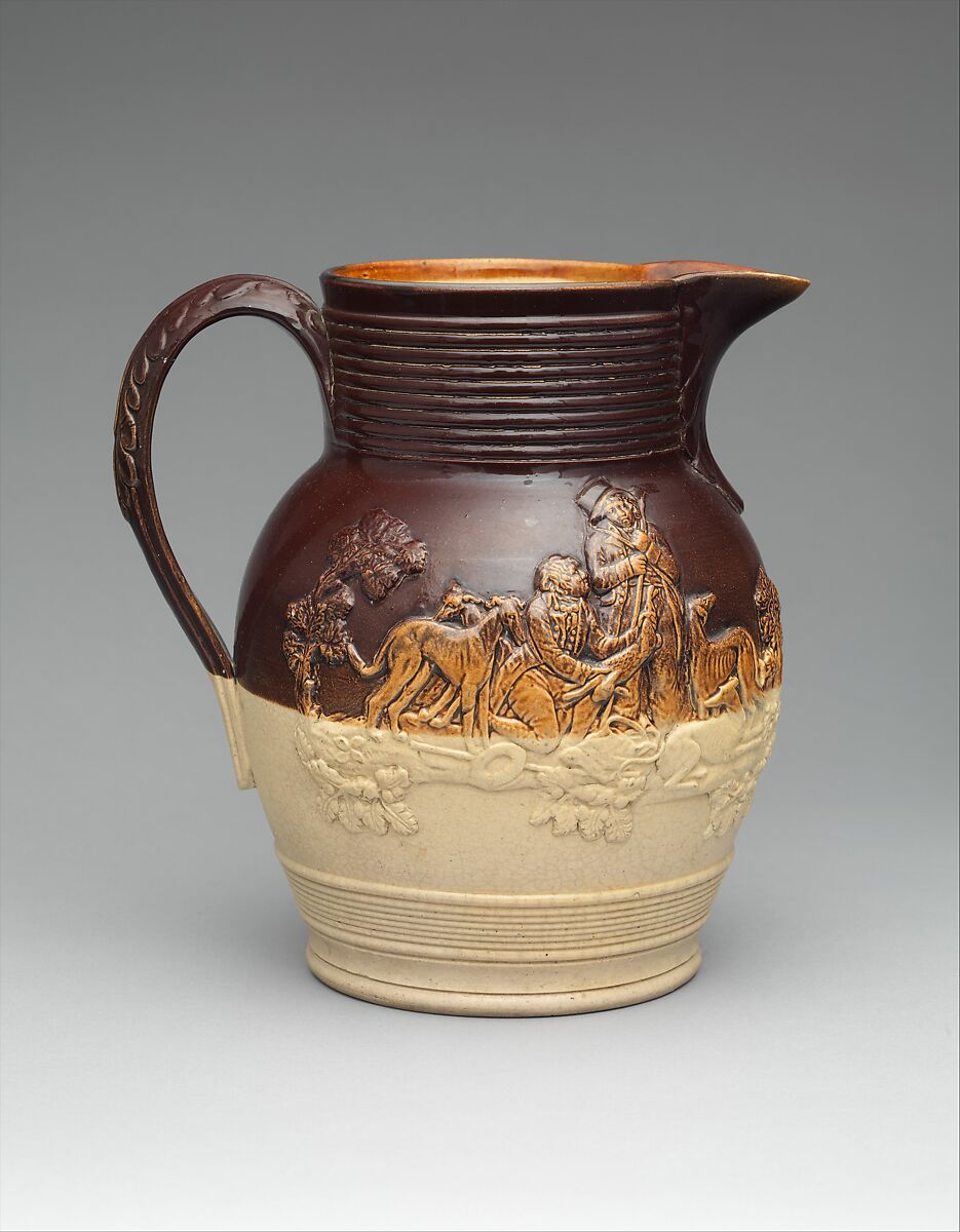 Pitcher, D. &amp;  J. Henderson Flint Stoneware Manufactory (active 1829–33), Stoneware; slip-cast, American