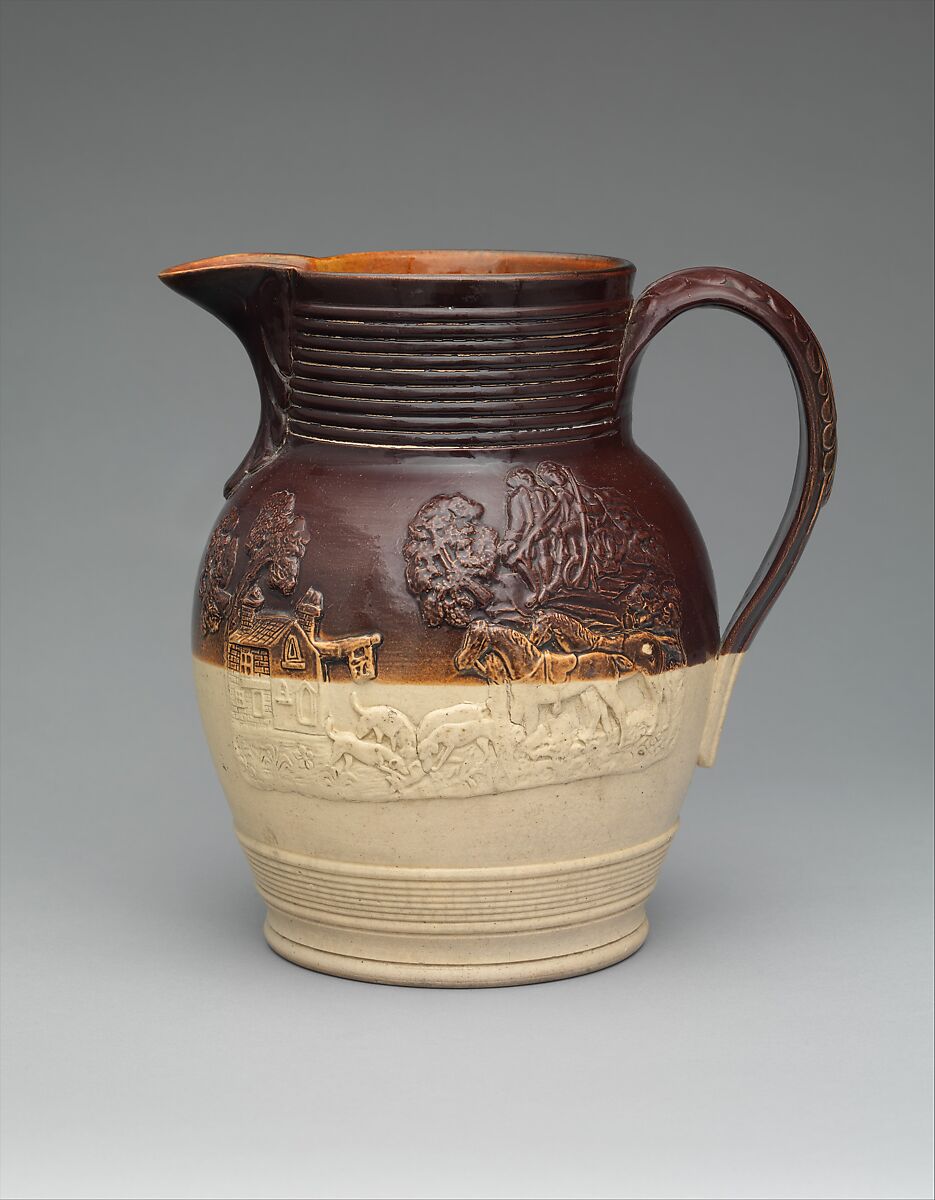 Pitcher, D. &amp;  J. Henderson Flint Stoneware Manufactory (active 1829–33), Stoneware; slip-cast, American