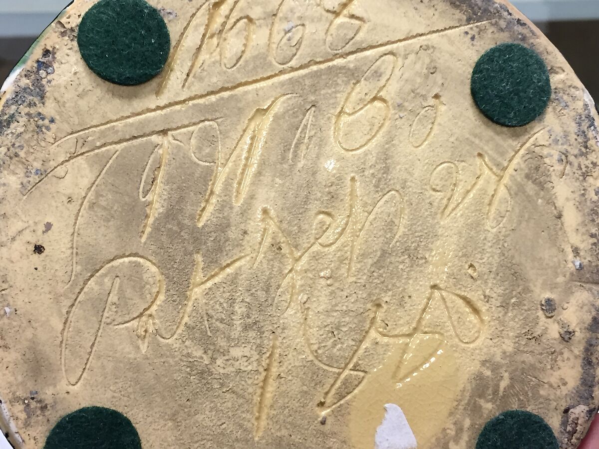 Vase, T.J. Wheatley and Company, Earthenware; barbotine decoration of floral sprays, American