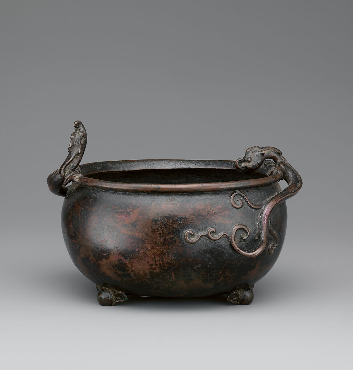 Brush washer with twin dragons, Copper alloy, China