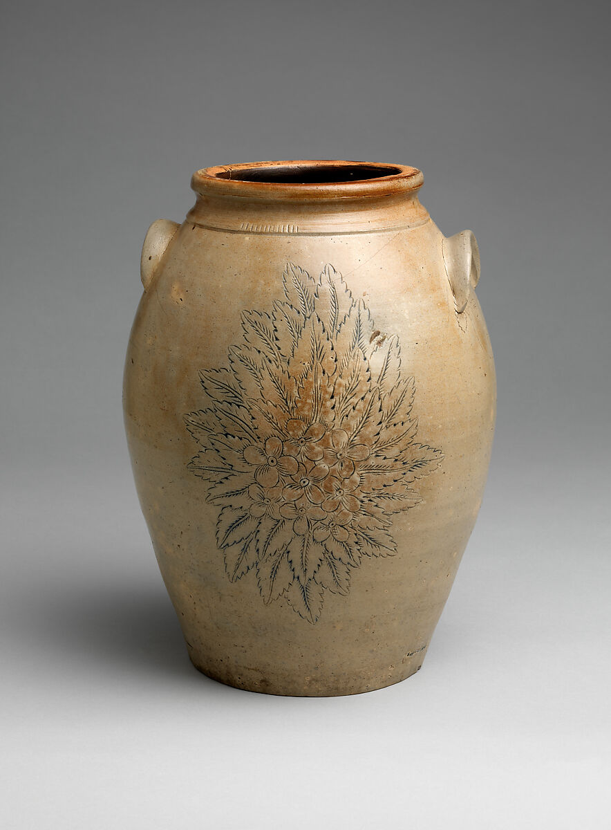 Stoneware jar, Anna Pottery (1859–96), Stoneware, American 