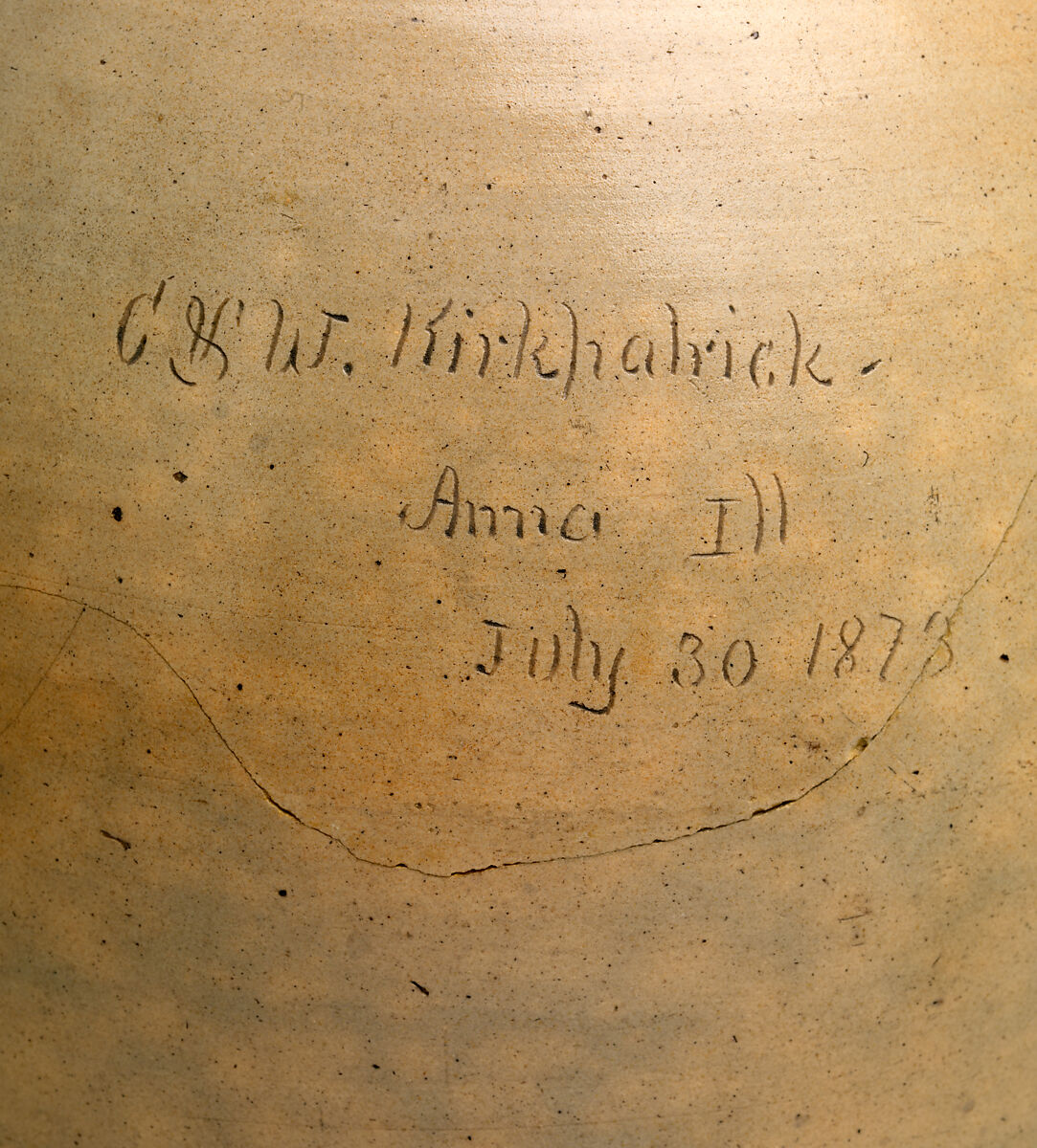 Stoneware jar, Anna Pottery (1859–96), Stoneware, American