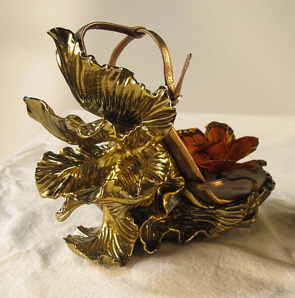 Ensemble, Alexander McQueen (British, founded 1992), silk, feathers, leather, metal, rubber, British