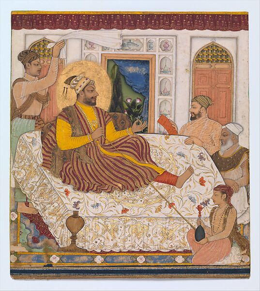Darbar of  Ali Adil Shah II, Attributed to Bombay Painter, Ink, opaque watercolor and gold on paper 