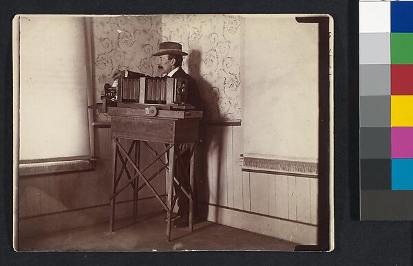 [Self-Portrait with Camera], Wilson Alwyn Bentley (American, 1865–1931), Gelatin silver print 
