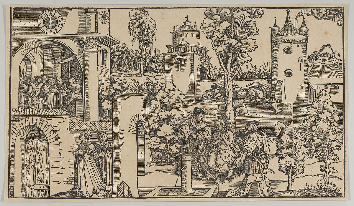 The Story of Susanna, Hans Schäufelein (German, Nuremberg ca. 1480–ca. 1540 Nördlingen), Woodcut 