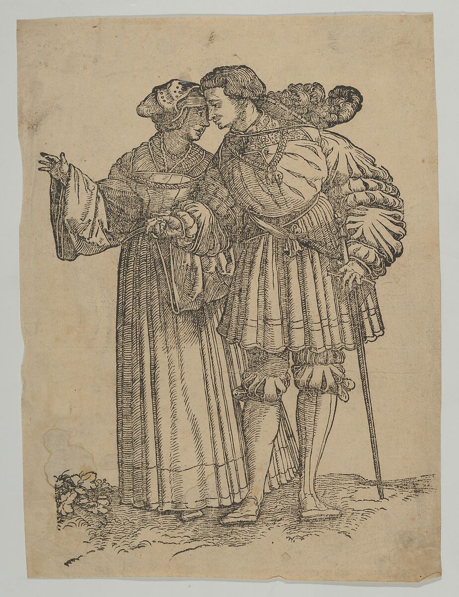 Dancing Couple (IV), from "The Wedding Dancers", Hans Schäufelein (German, Nuremberg ca. 1480–ca. 1540 Nördlingen), Woodcut 