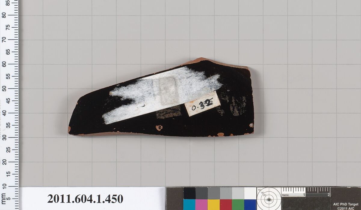 Terracotta fragment of a kylix (drinking cup), Terracotta, Greek, Attic