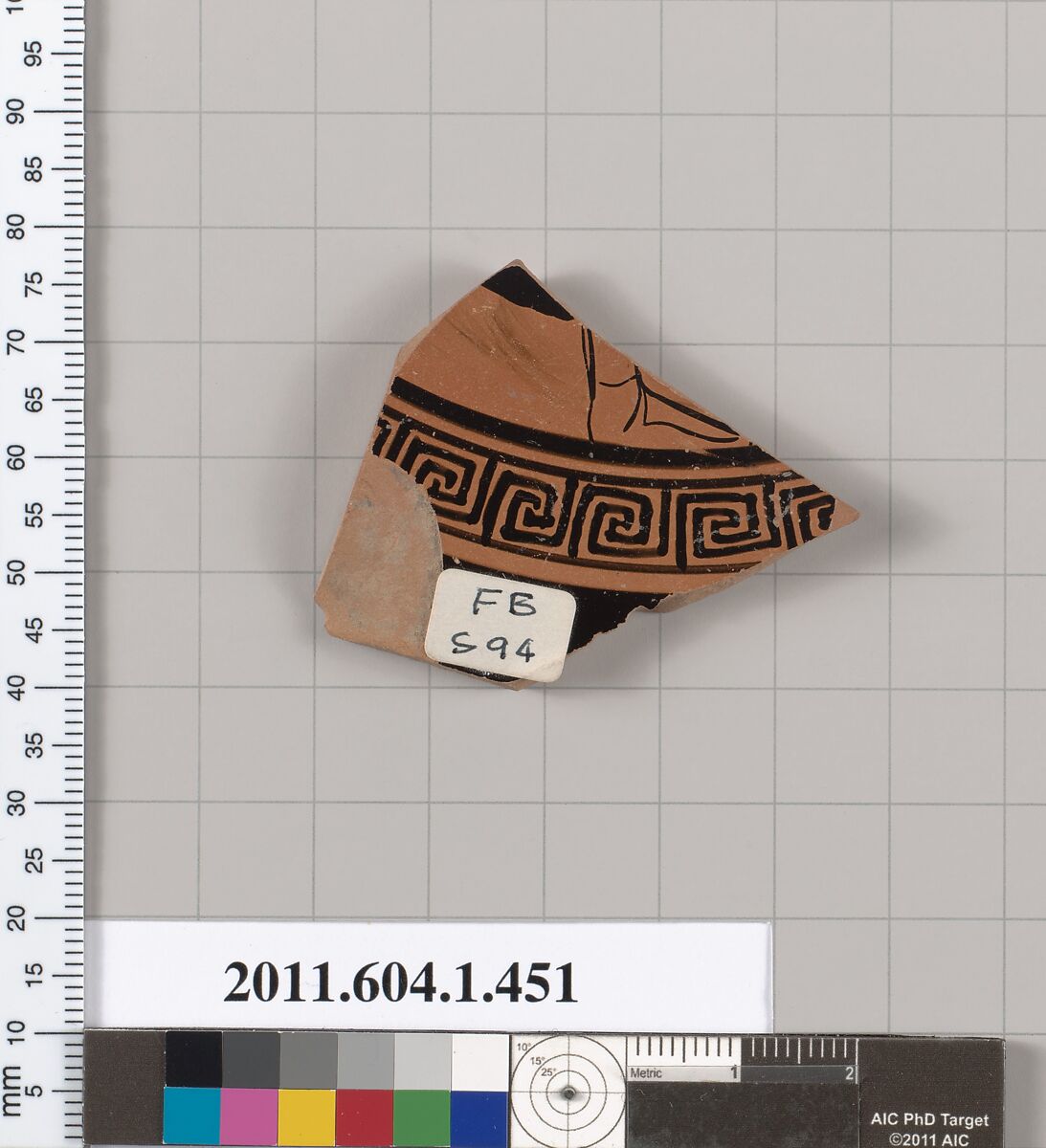 Terracotta fragment of a kylix (drinking cup), Terracotta, Greek, Attic