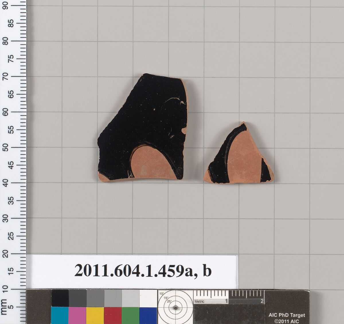 Terracotta fragments of kylikes (drinking cups), Terracotta, Greek, Attic