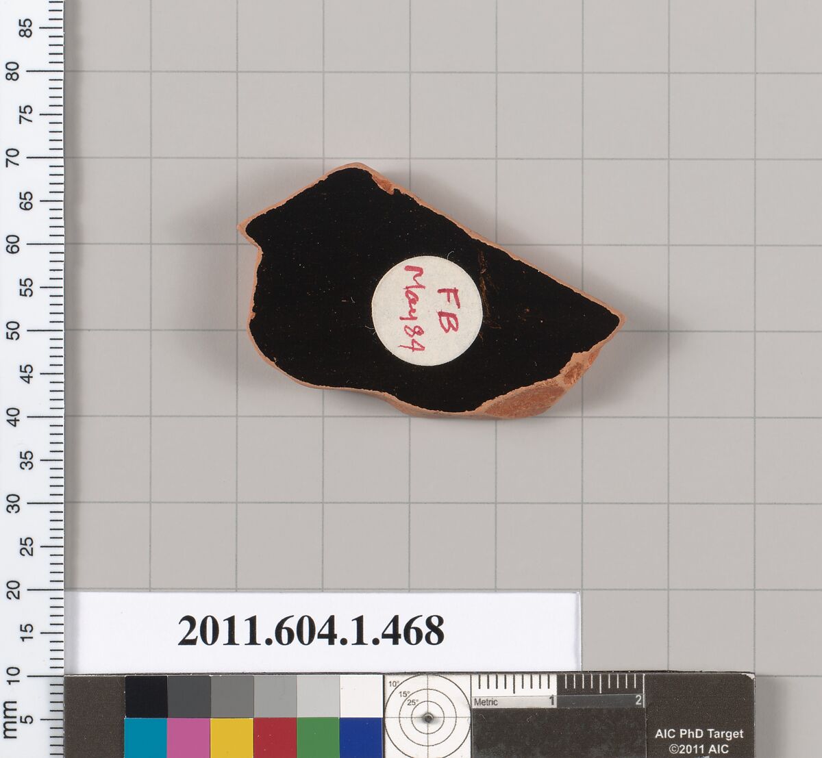 Terracotta fragment of a kylix (drinking cup), Terracotta, Greek, Attic