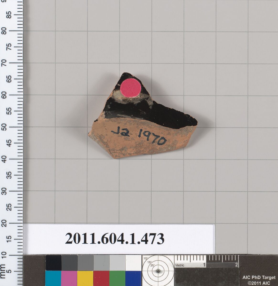 Terracotta fragment of a kylix (drinking cup), Terracotta, Greek, Attic