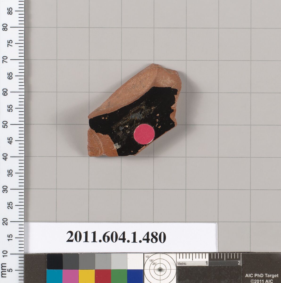 Terracotta fragment of a kylix (drinking cup), Terracotta, Greek, Attic