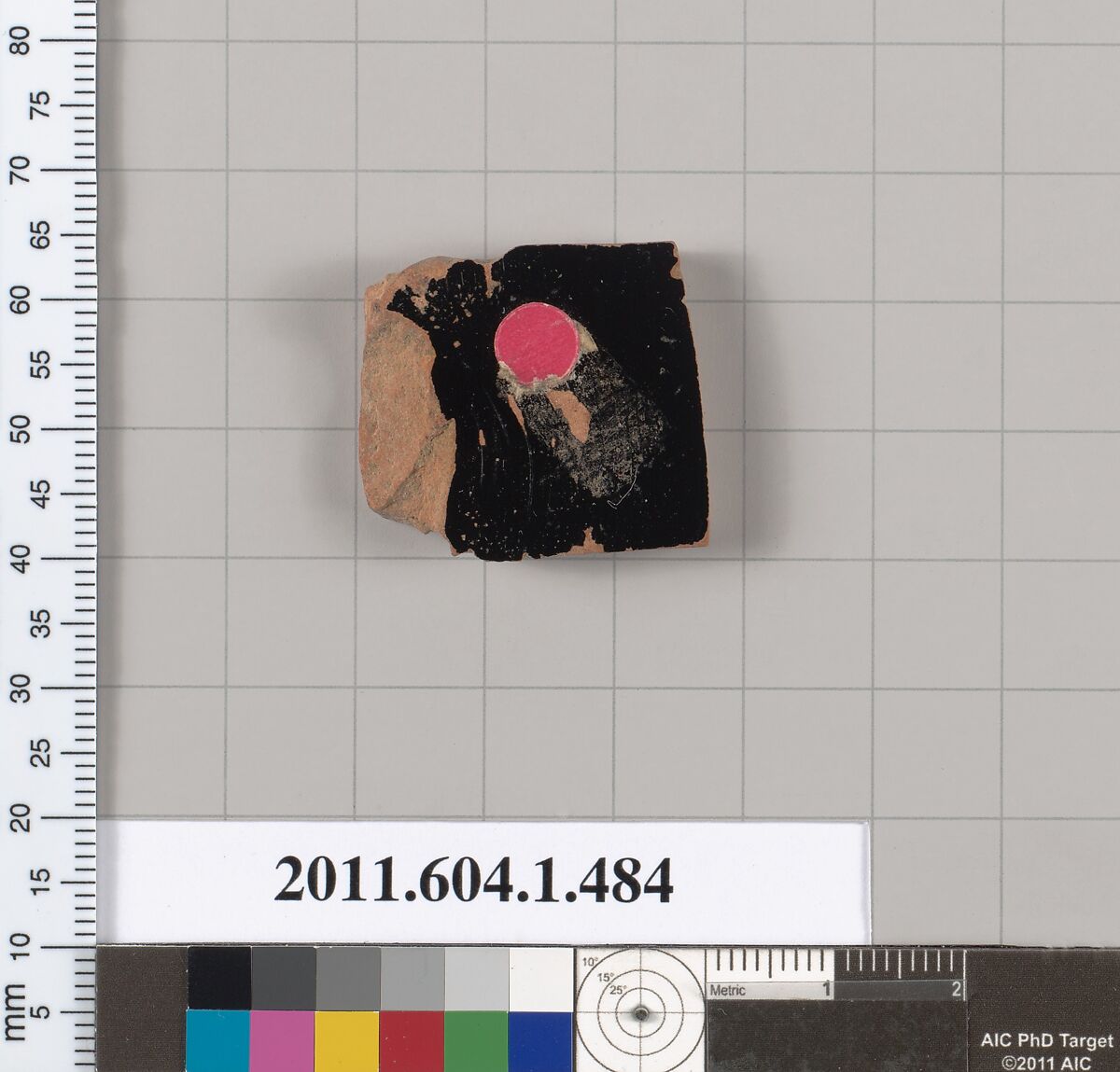 Terracotta fragment of a kylix (drinking cup), Terracotta, Greek, Attic
