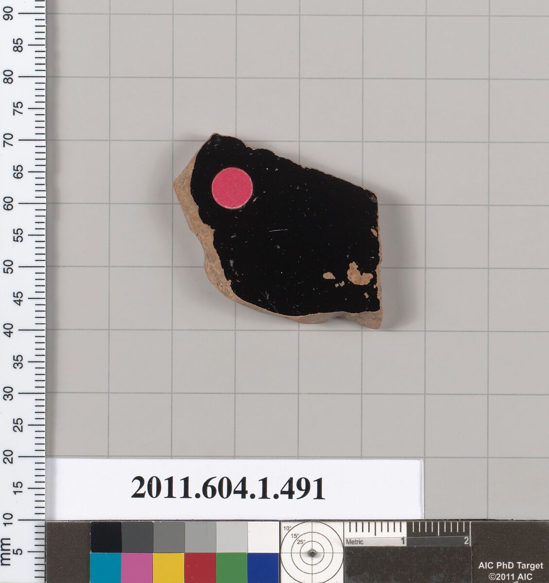 Terracotta fragment of a kylix (drinking cup), Terracotta, Greek, Attic