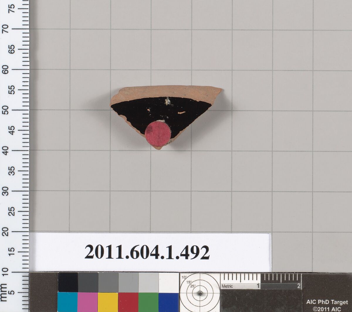 Terracotta fragment of a kylix (drinking cup), Terracotta, Greek, Attic