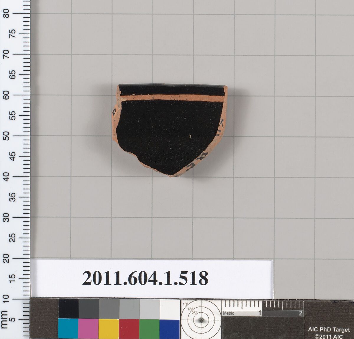 Terracotta rim fragment of a kylix (drinking cup), Terracotta, Greek, Attic