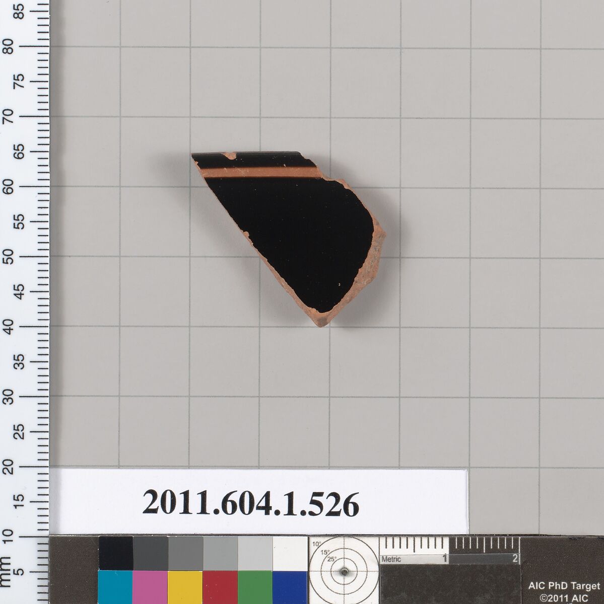 Terracotta rim fragment of a kylix (drinking cup), Terracotta, Greek, Attic