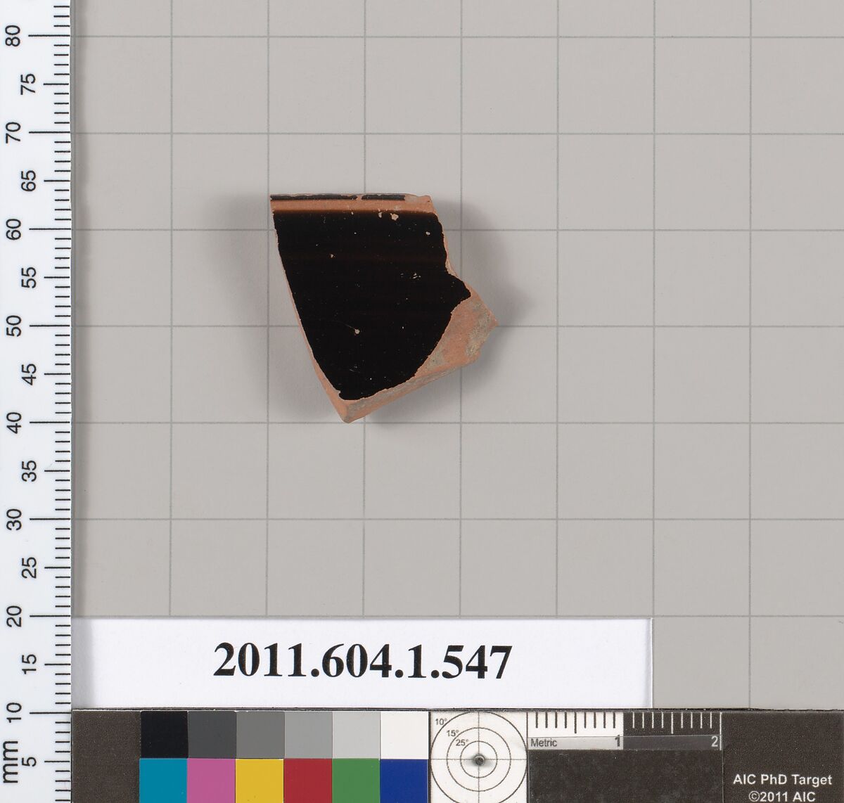 Terracotta rim fragment of a kylix (drinking cup), Terracotta, Greek, Attic