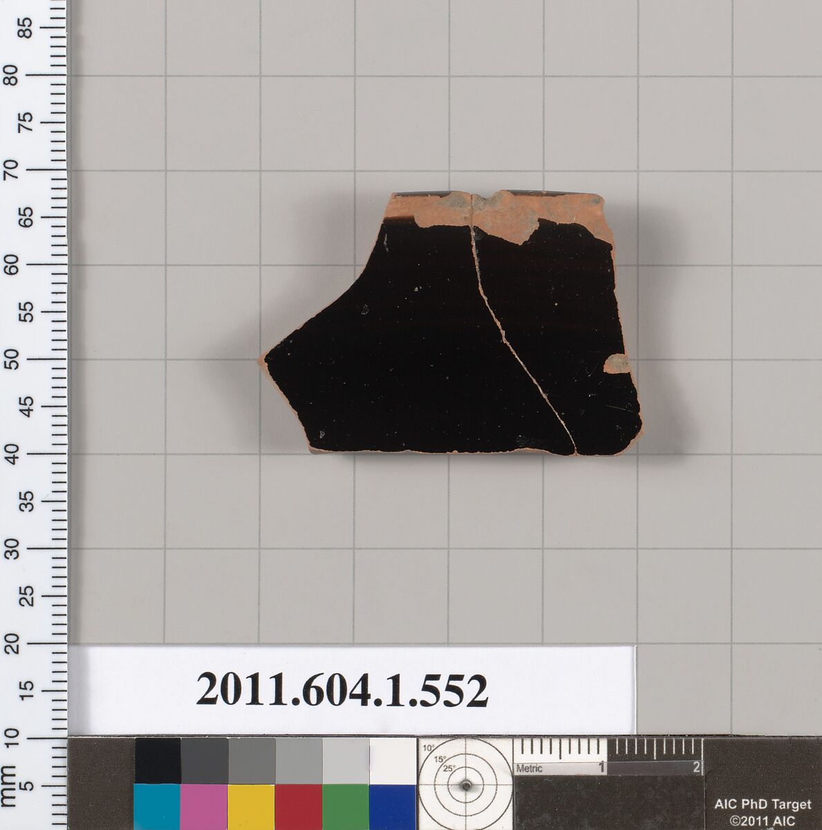 Terracotta rim fragment of a kylix (drinking cup), Terracotta, Greek, Attic