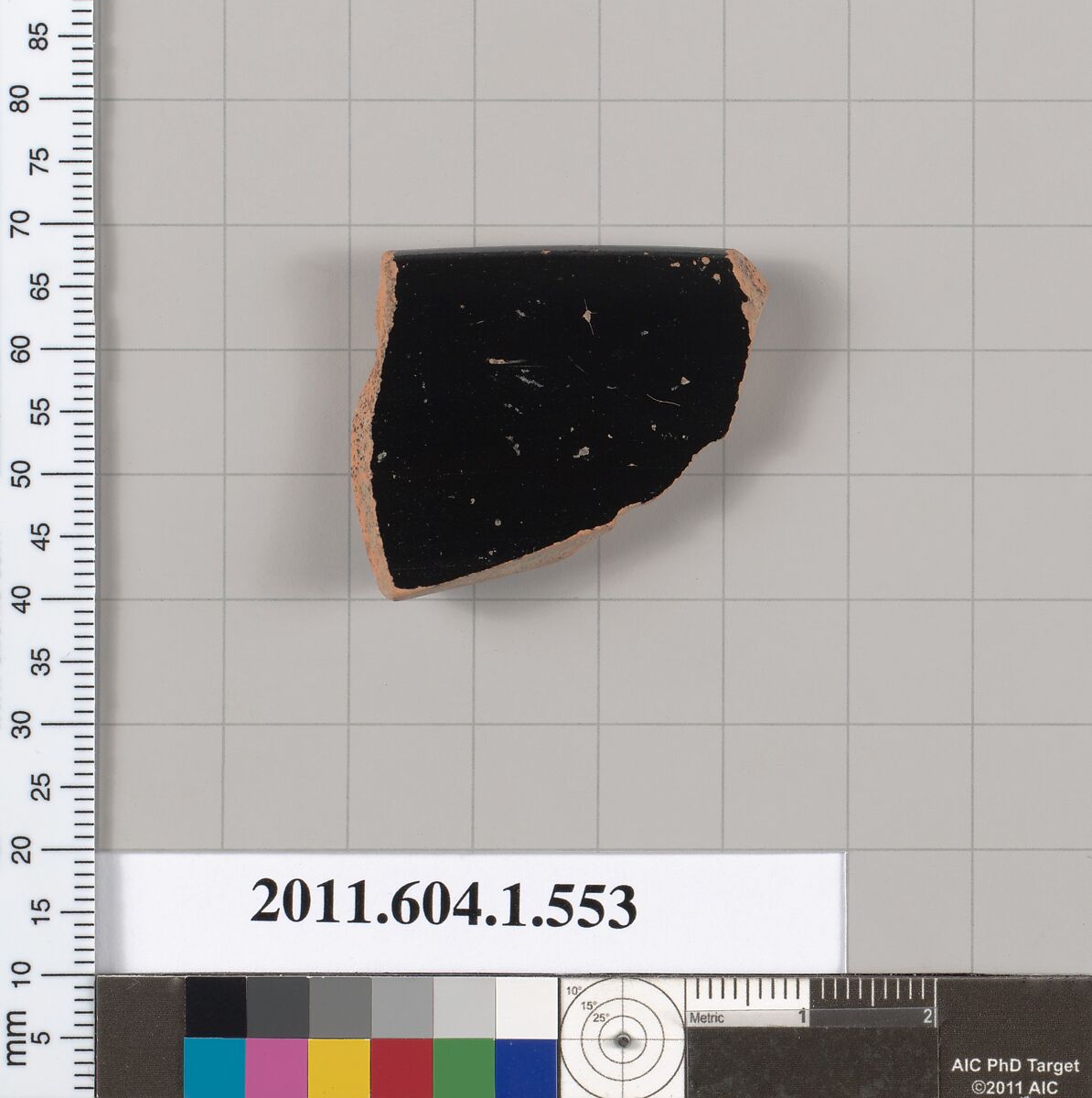 Terracotta rim fragment of a kylix (drinking cup), Terracotta, Greek, Attic
