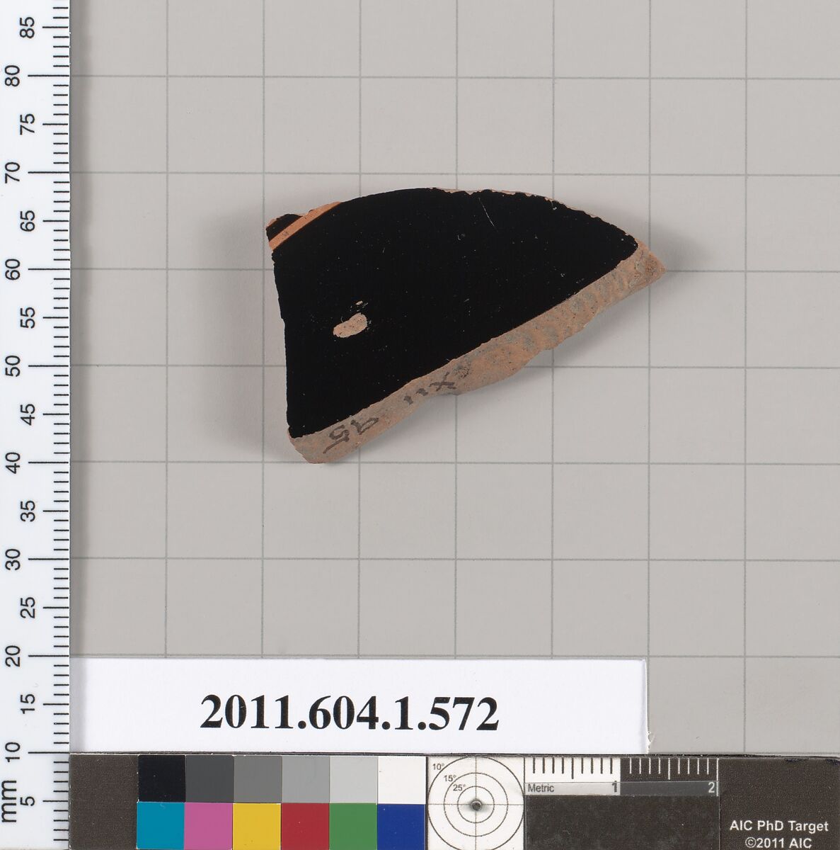 Terracotta fragment of a kylix (drinking cup), Terracotta, Greek, Attic
