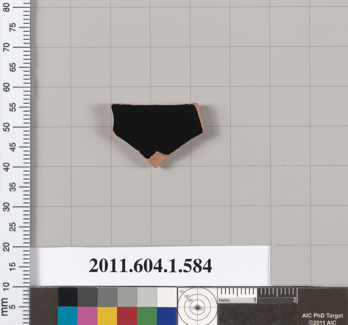 Terracotta fragment of a kylix (drinking cup), Terracotta, Greek, Attic